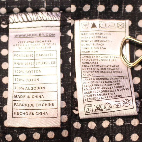 Hurley black polka dots shirt with tie - Picture 8 of 9